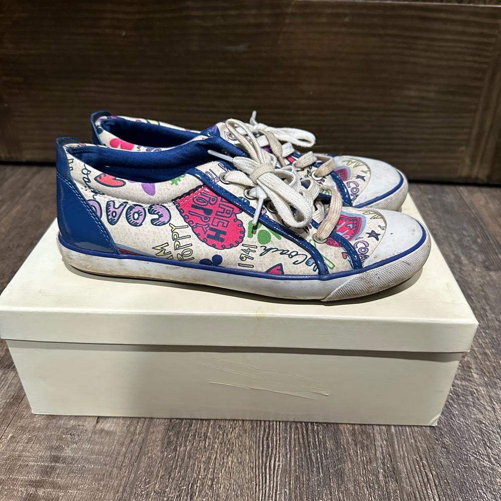 Multicolored coach sneakers, size 8 1/2